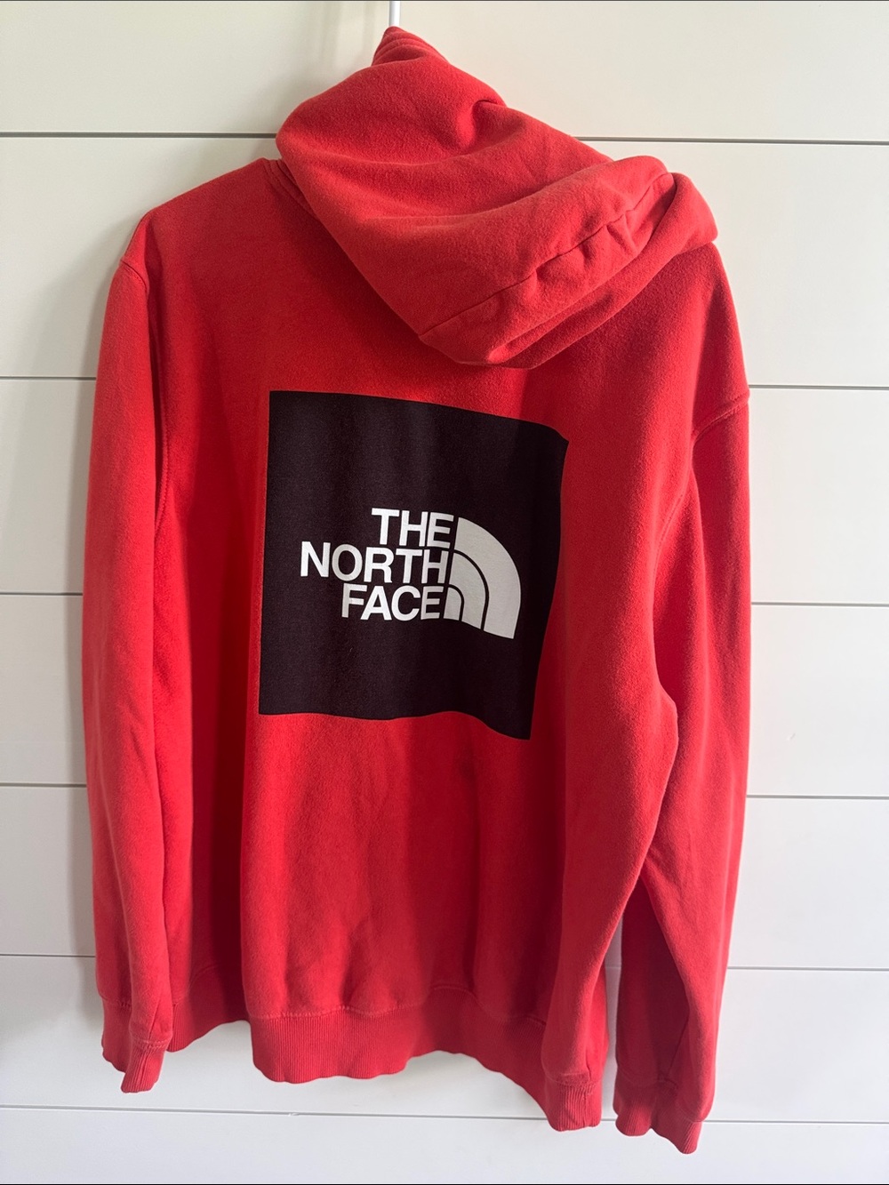 The North Face Red Fleece Pullover Hoodie - Men's Drawstring Hood - Picture 2 of 5